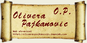 Olivera Pajkanović vizit kartica